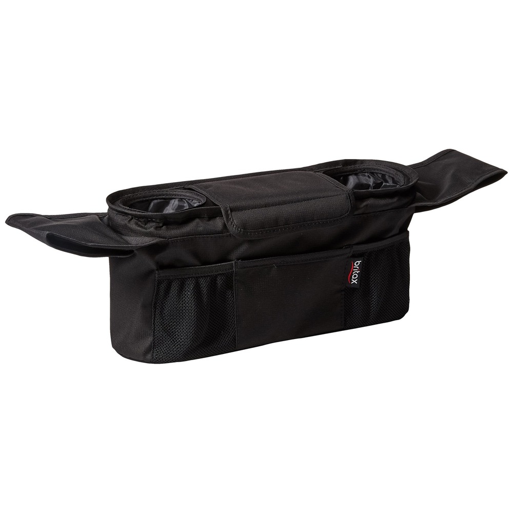 Britax Stroller Organizer Black Universal Fit Insulated Cup Holders Mesh Pockets
